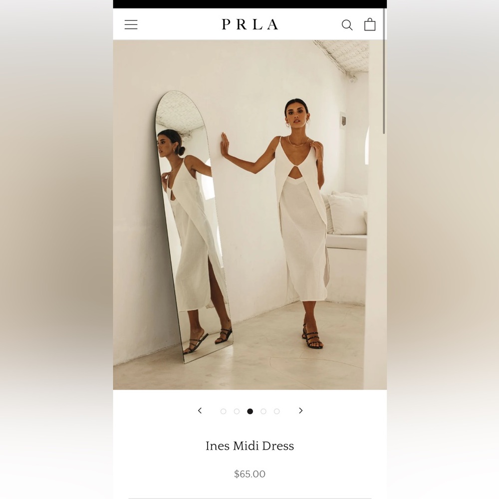 PRLA Ines white midi dress